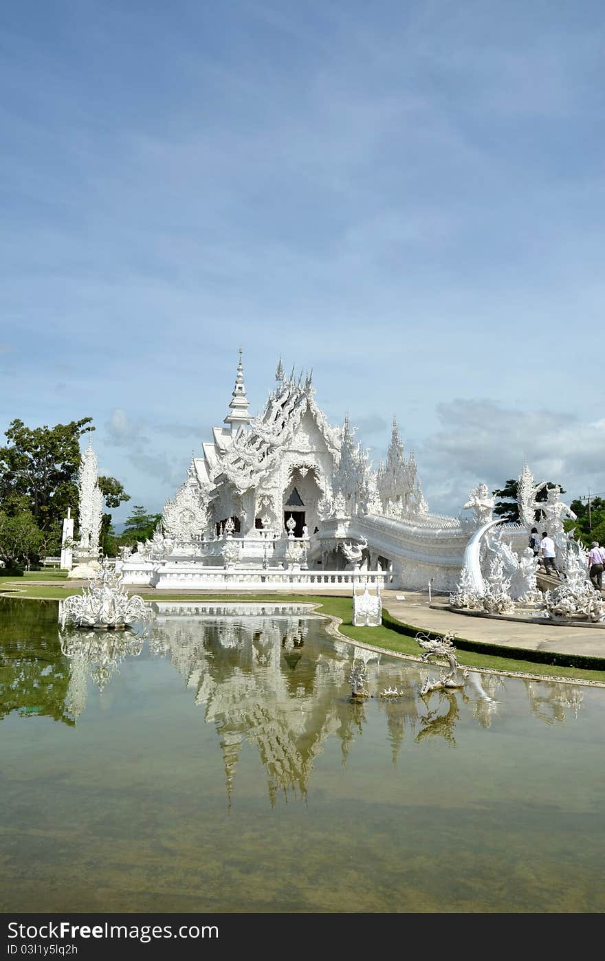 White church in Wat Rong Khun, Chiang Rai province, northern Thailand