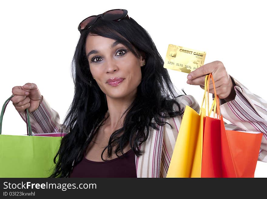 Brunette shopping