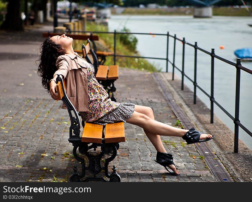 Beautiful Latina having fun in the park