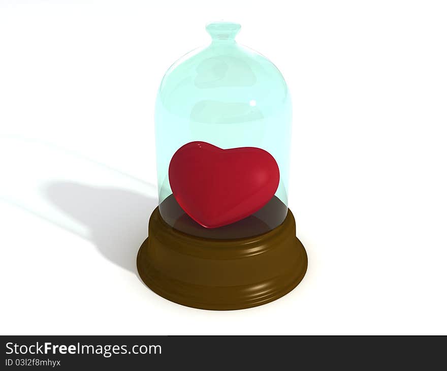 Heart protected glass cover 3d