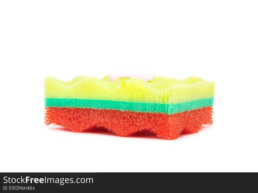 Colorful sponge with shower gel