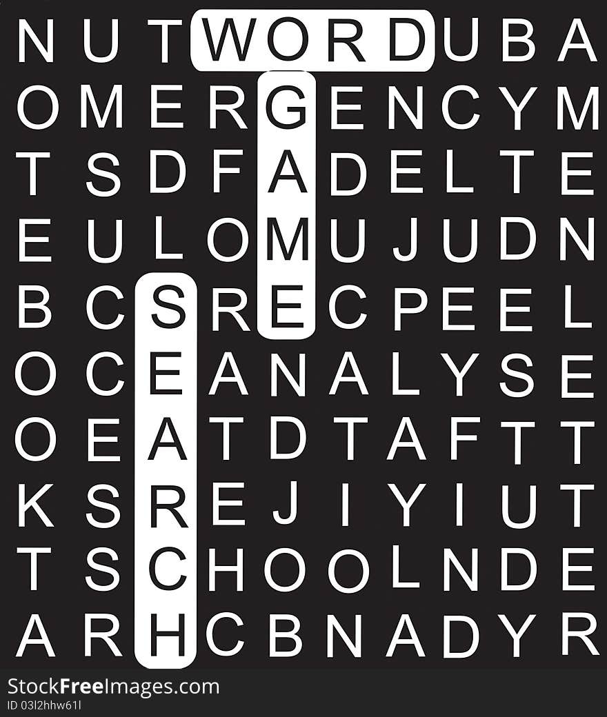 Word search game and the word play circled