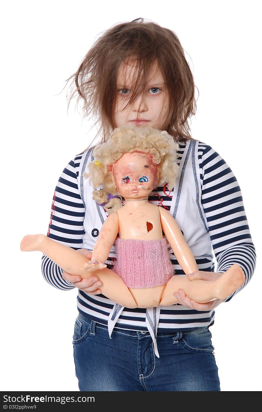 The girl and a doll