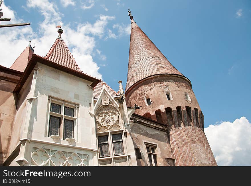 Architectural details at a Romanian stone castle