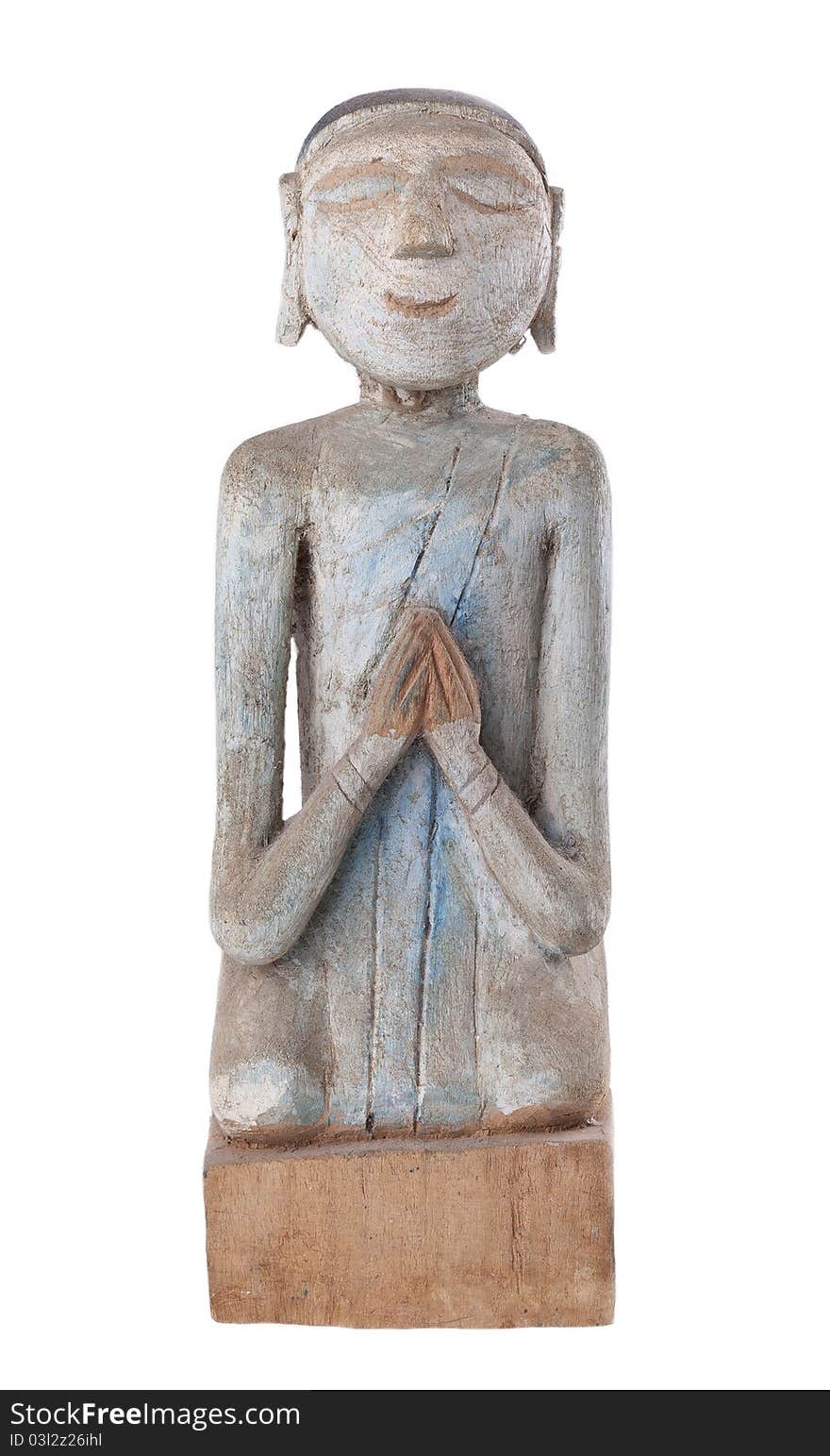 Ancient Handmade Wooden Buddha Statue