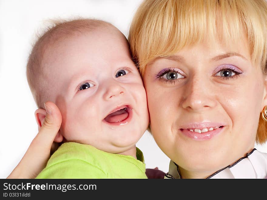 Portrait of a cute mom with her abby. Portrait of a cute mom with her abby