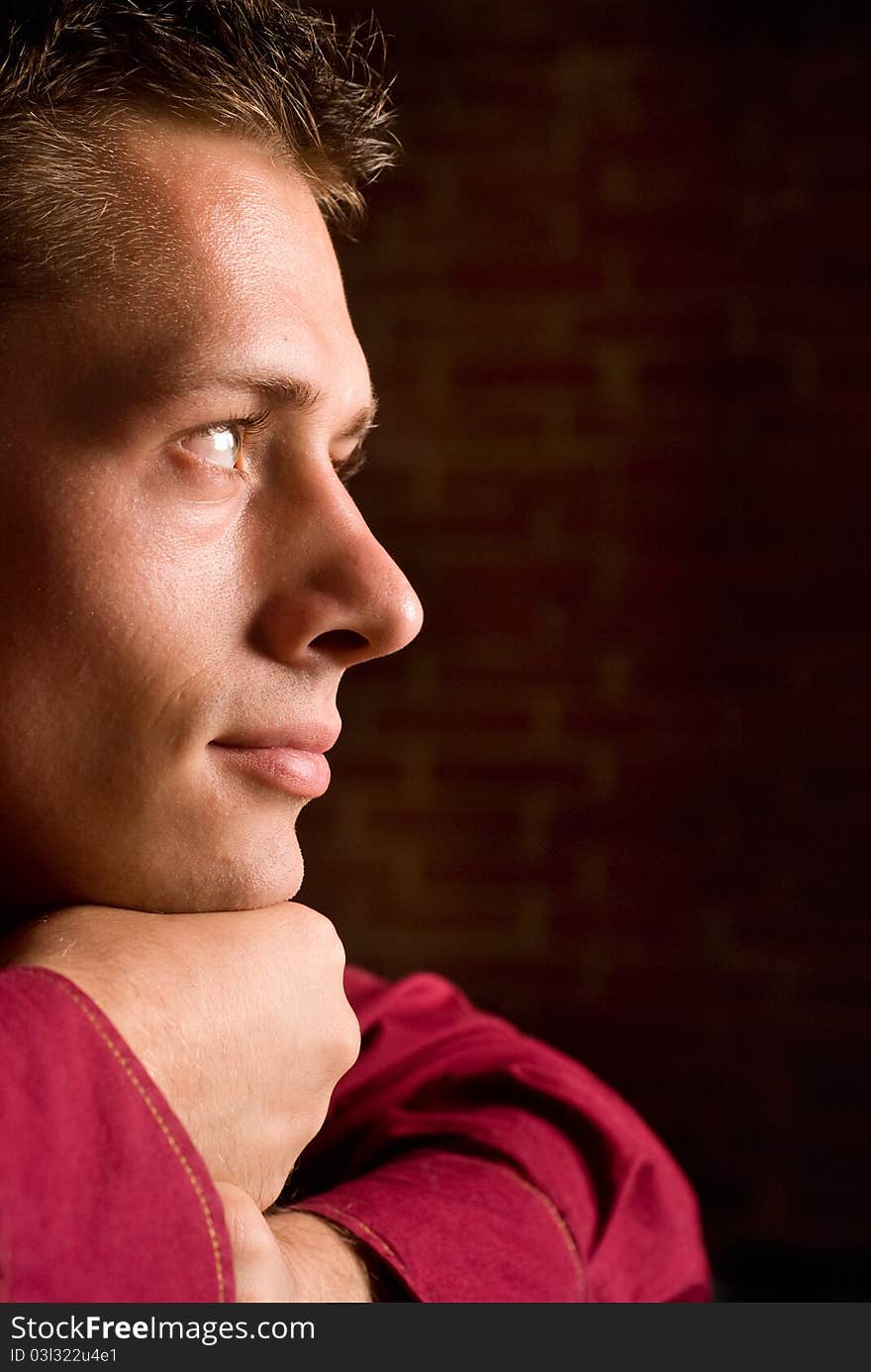 Portrait of a young man in a shirt. Portrait of a young man in a shirt