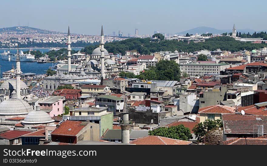 A view of minarets of istanbul, Turkey. A view of minarets of istanbul, Turkey.