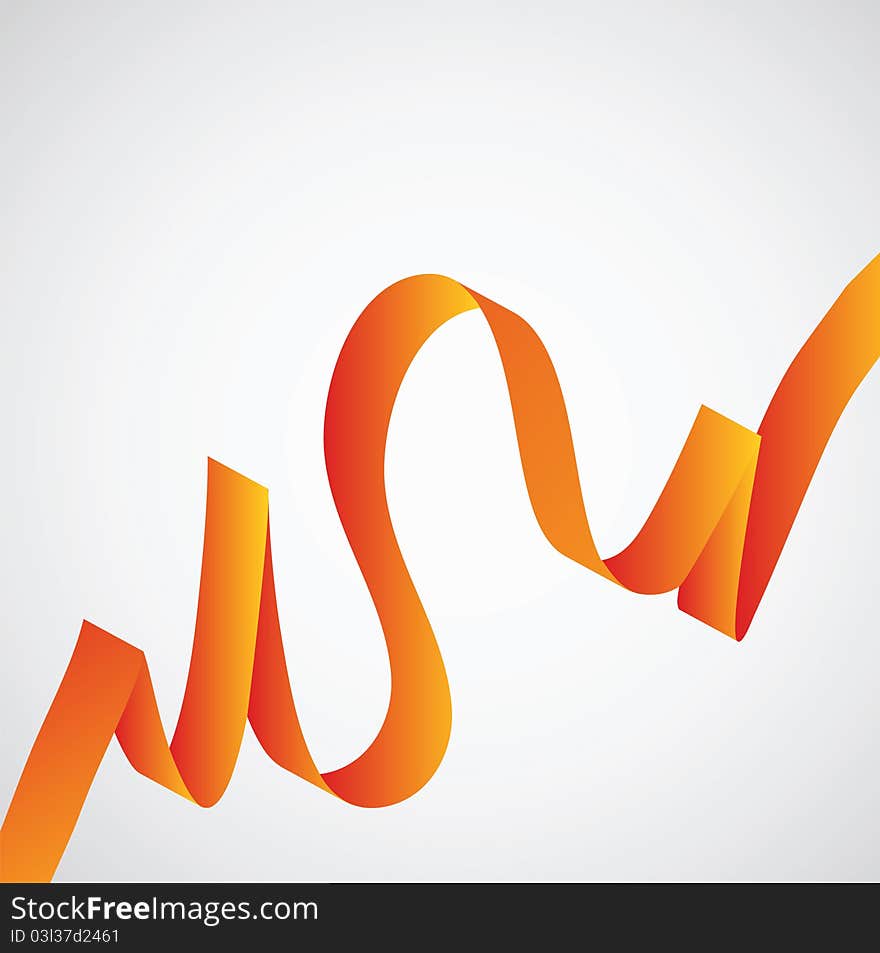 Abstract vector background. Orange ribbon.