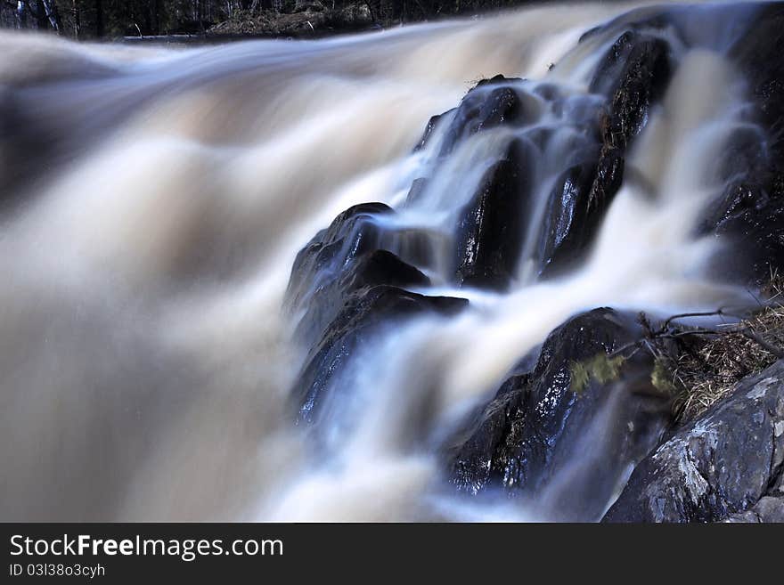 Faster stream running over rocks