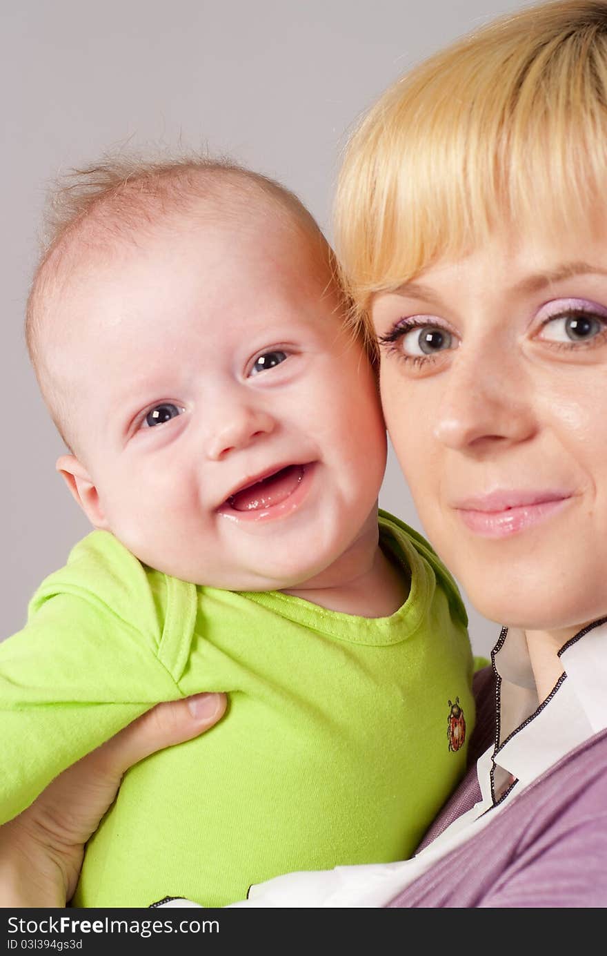 Portrait of a cute mom with her abby. Portrait of a cute mom with her abby