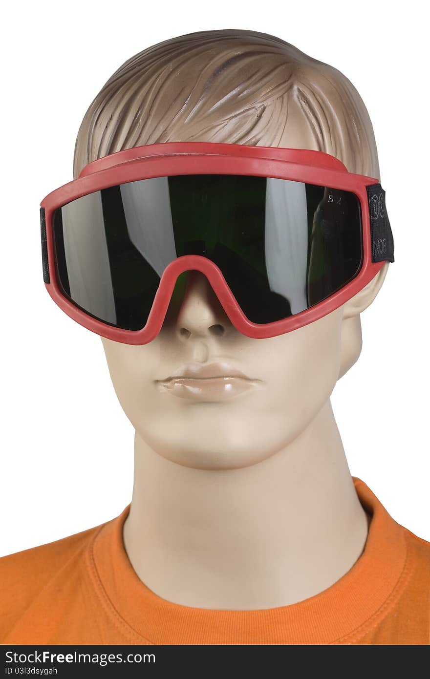 Protective mask on a dummy