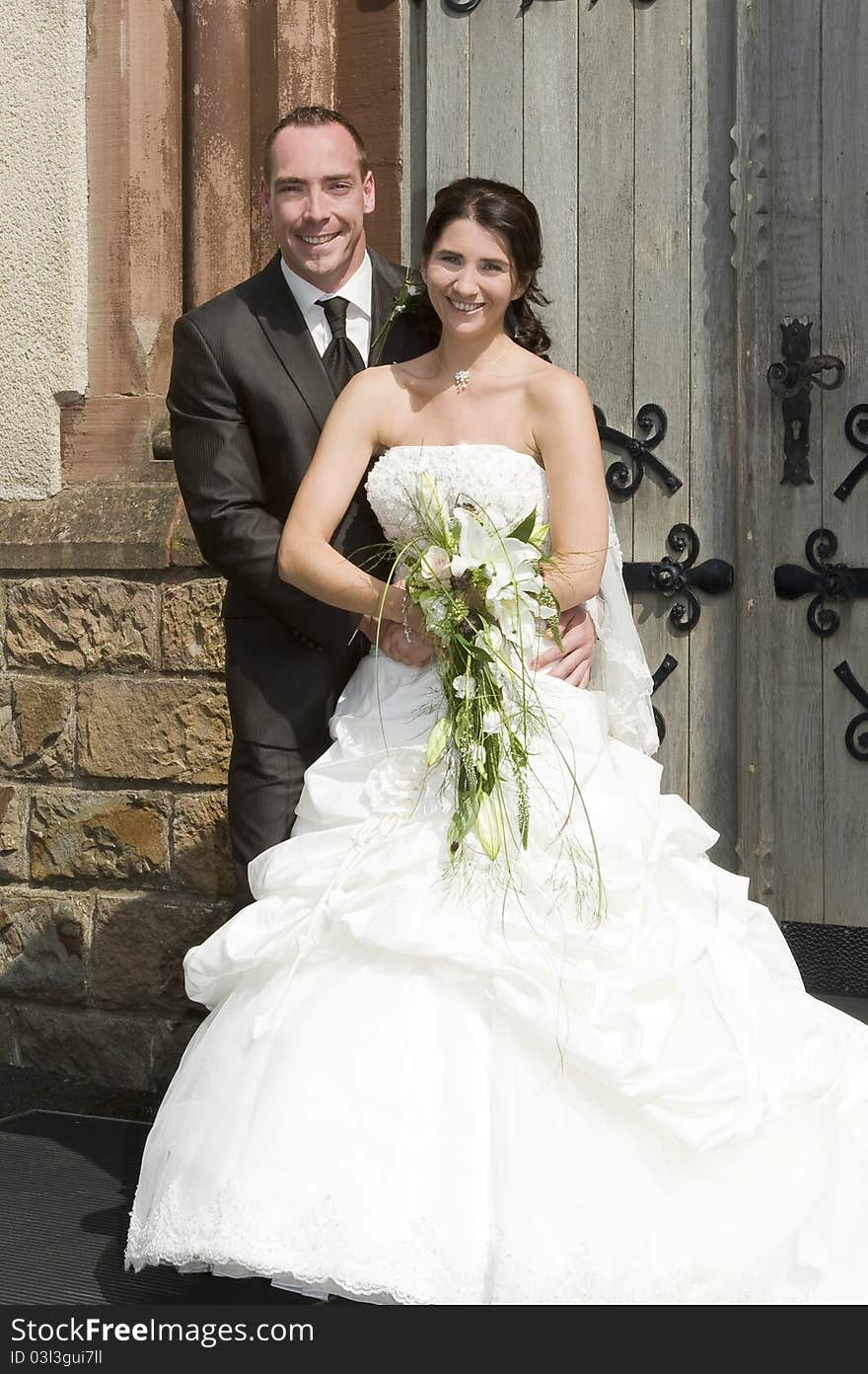 A couple after the wedding ceremony