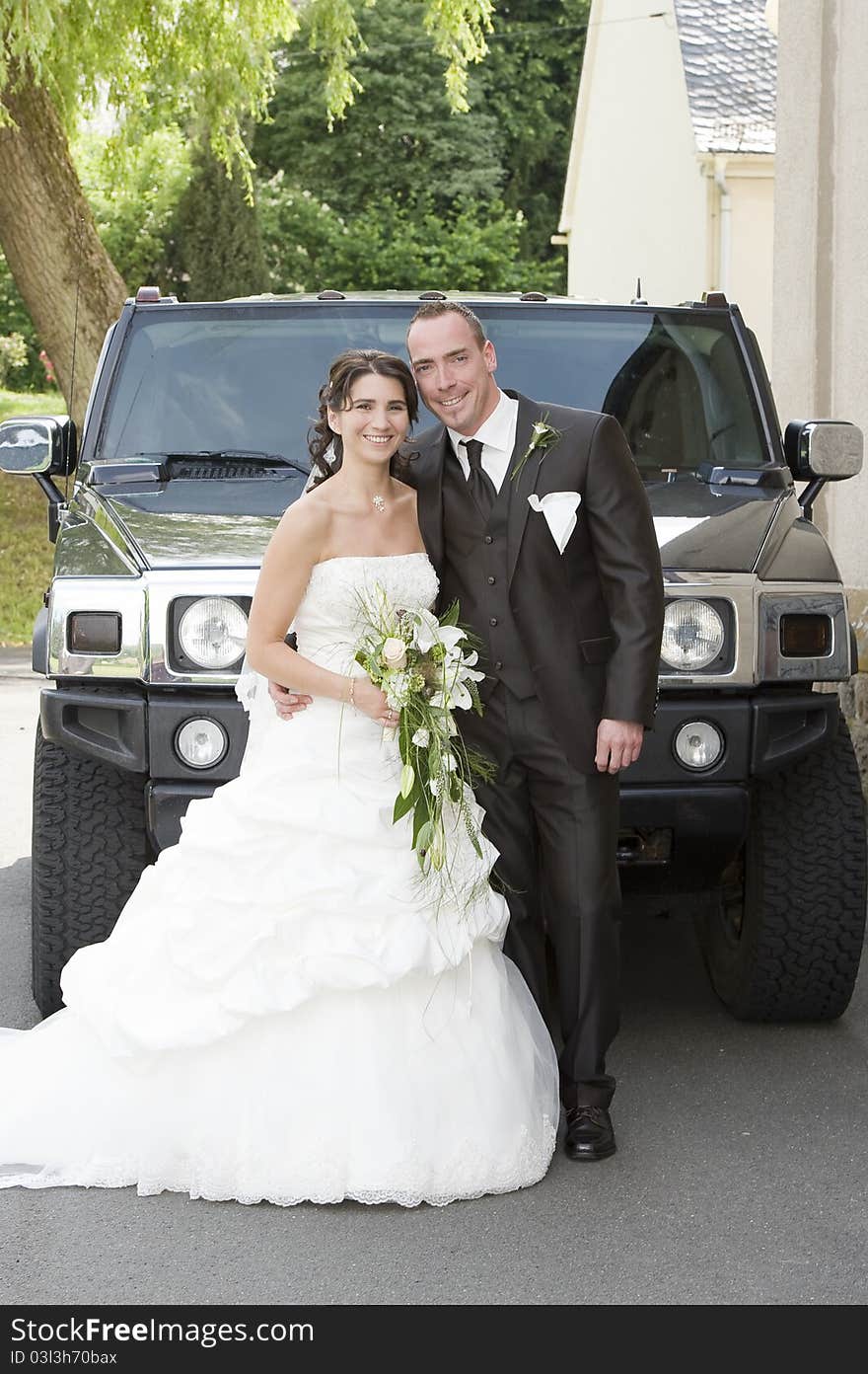 A couple after the wedding ceremony