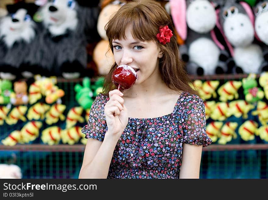 Girl walking outdoor