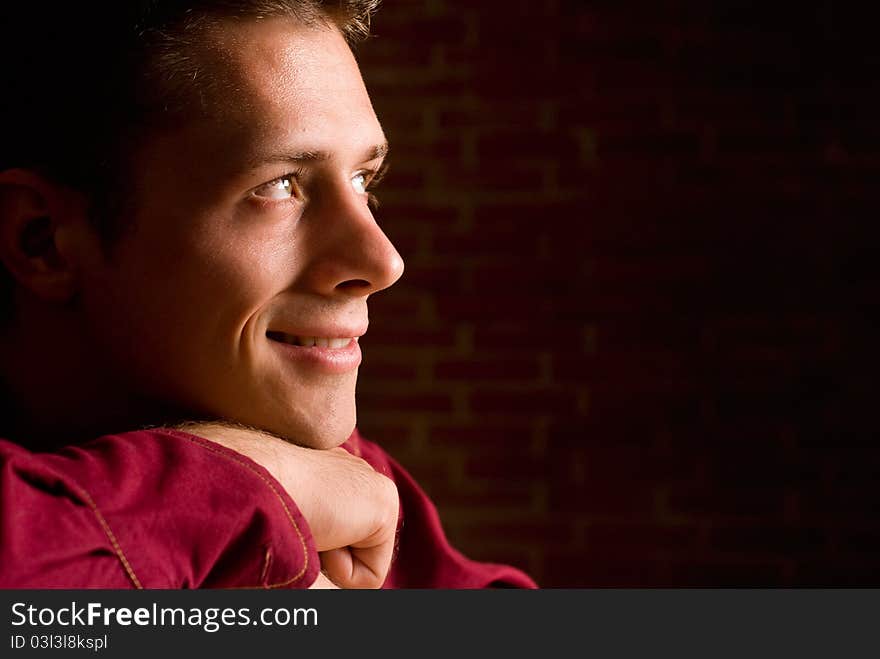 Portrait of a young man in a shirt. Portrait of a young man in a shirt