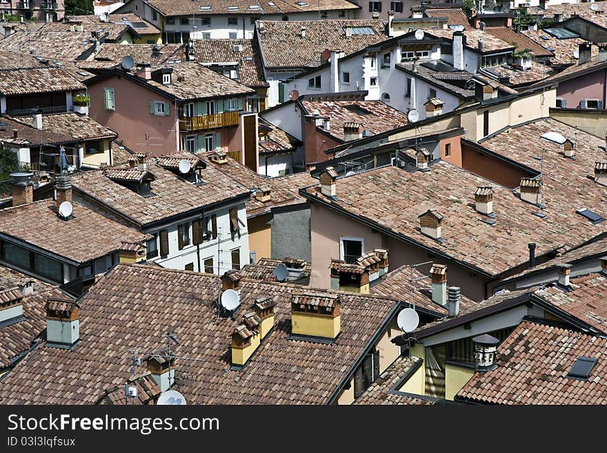 Riva del Garda city roofs