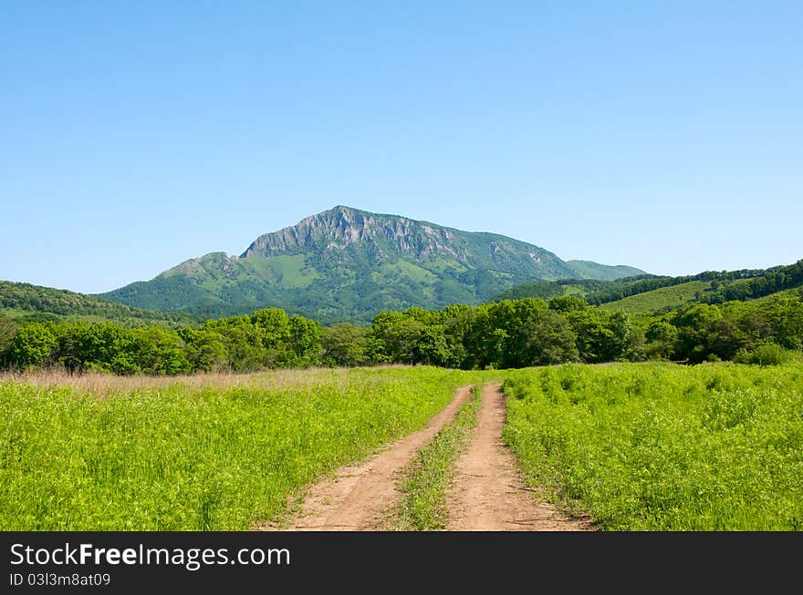 Devil Mountain cliff. Spurs Chandolaz ridge. The b