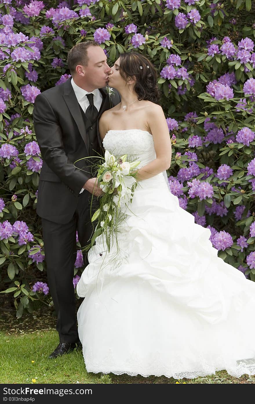 A couple after the wedding ceremony