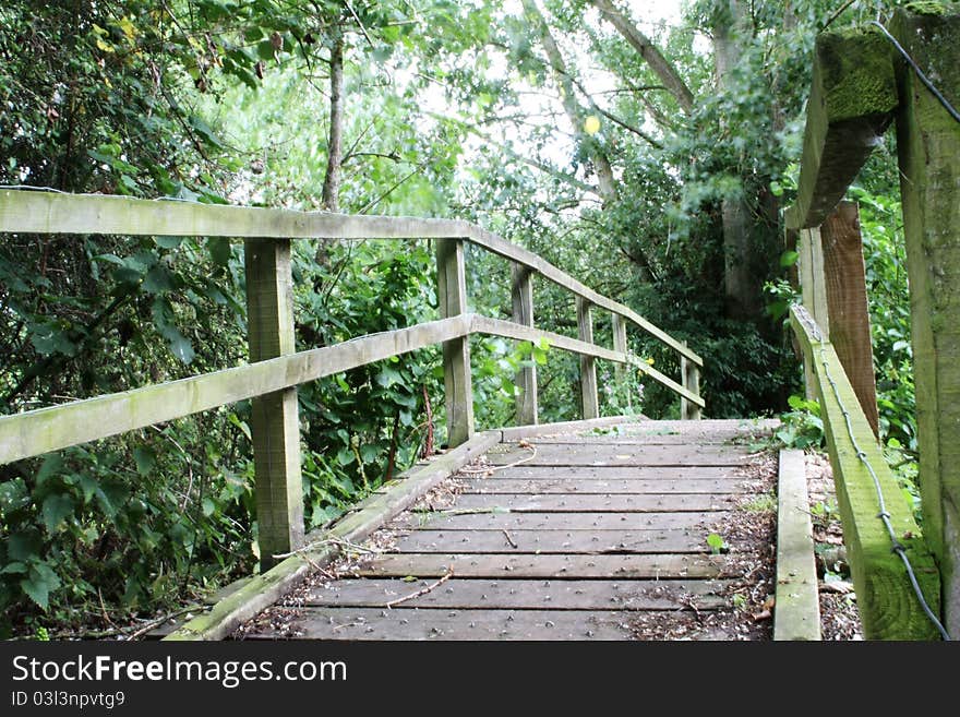 Lonely wooden bridge