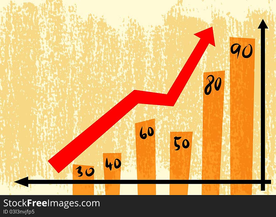 Graph on abstract background