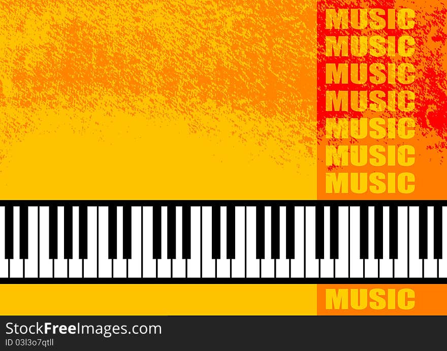 Abstract orange background with keyboard. Abstract orange background with keyboard