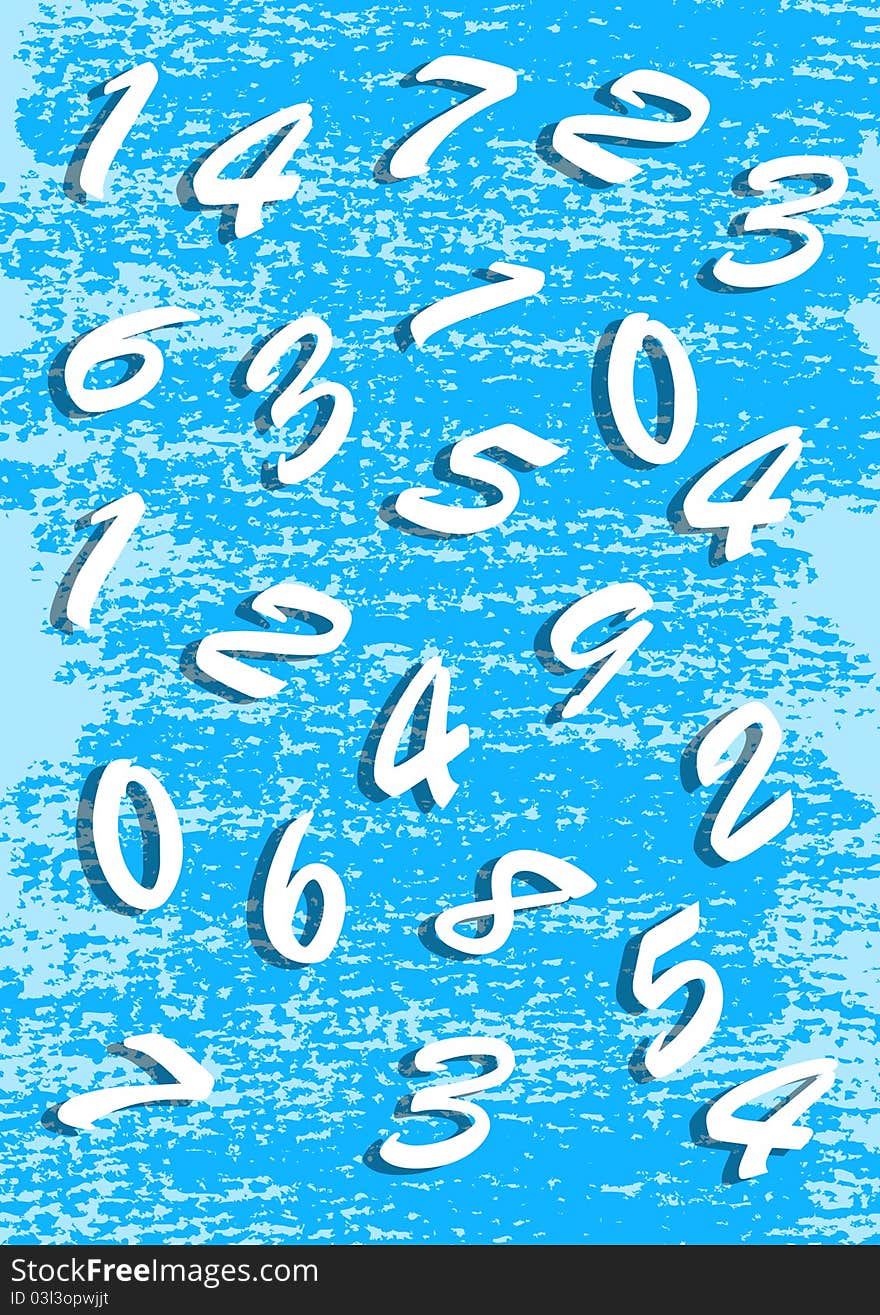 Blue background with white numbers