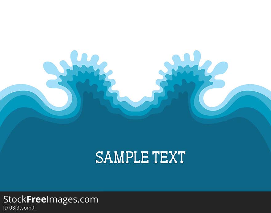 Symbol of Waves.Sea landscape background for text