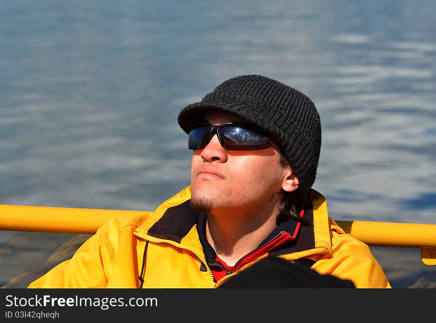 Young Man On Boat