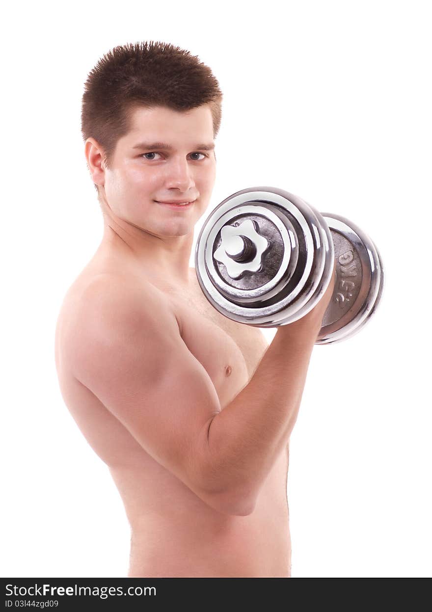 Muscular Man Lifting Weights