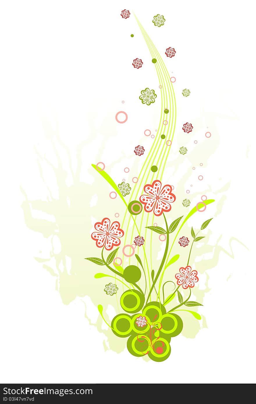 Grunge floral  background