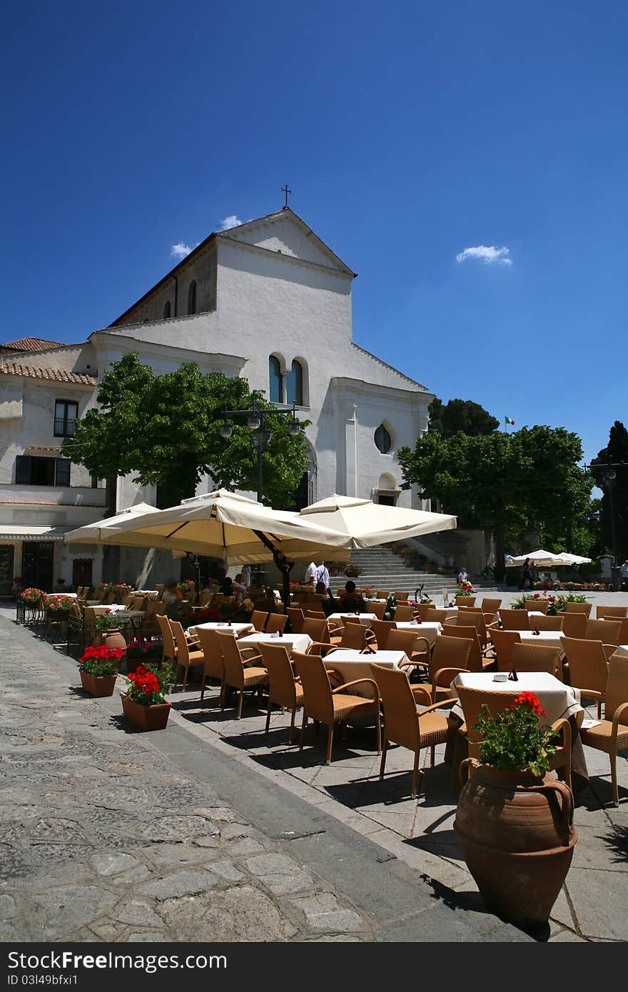 Main square of Ravello, Amalfi subburb. Main square of Ravello, Amalfi subburb