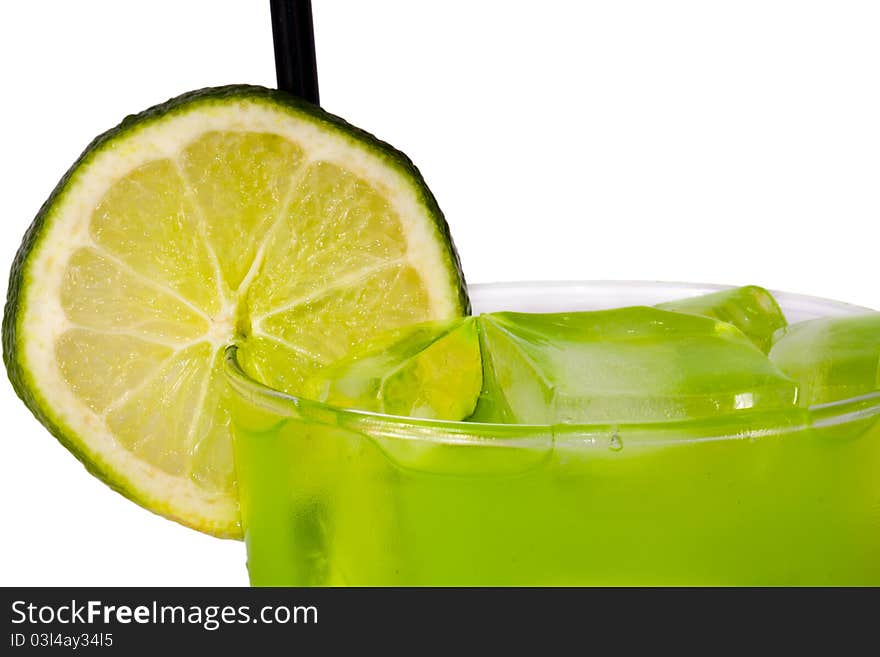 Summer drinks and beverages, glass with lime and cola. Summer drinks and beverages, glass with lime and cola