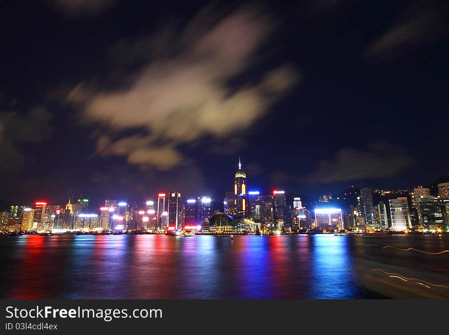 Hong Kong skyline at night