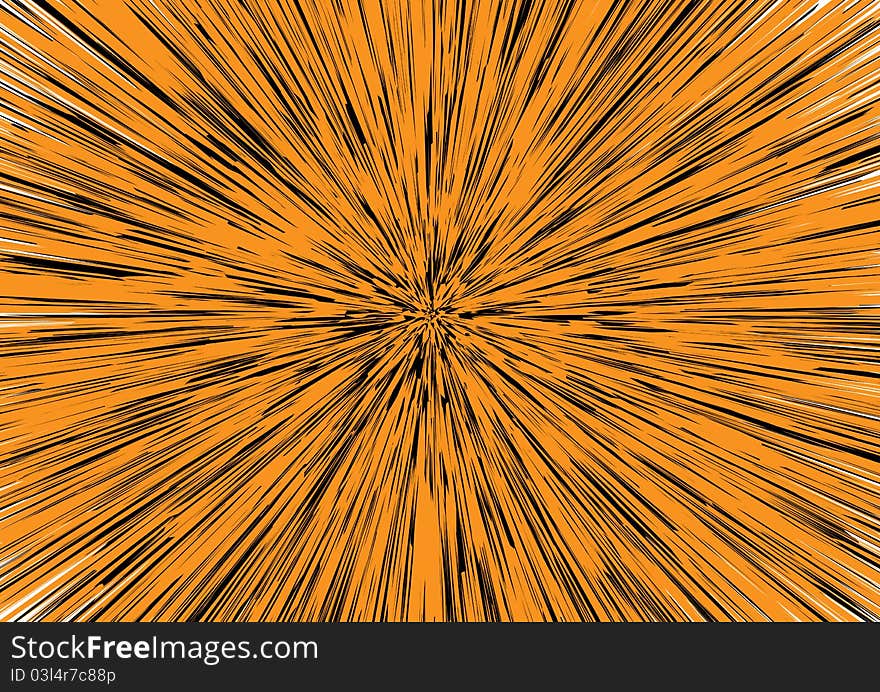 Orange background leaving afar with black strips