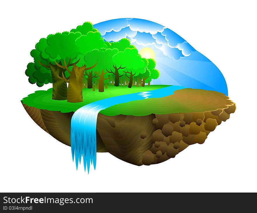 Vector illustration of a piece of nature. Vector illustration of a piece of nature