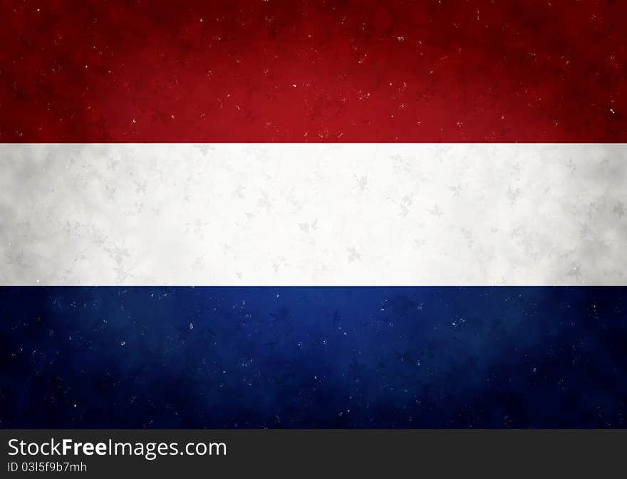 Grunge style of flag of Netherlands