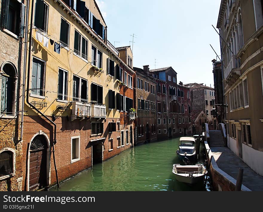 A quiet One of Canals in Venice Italy