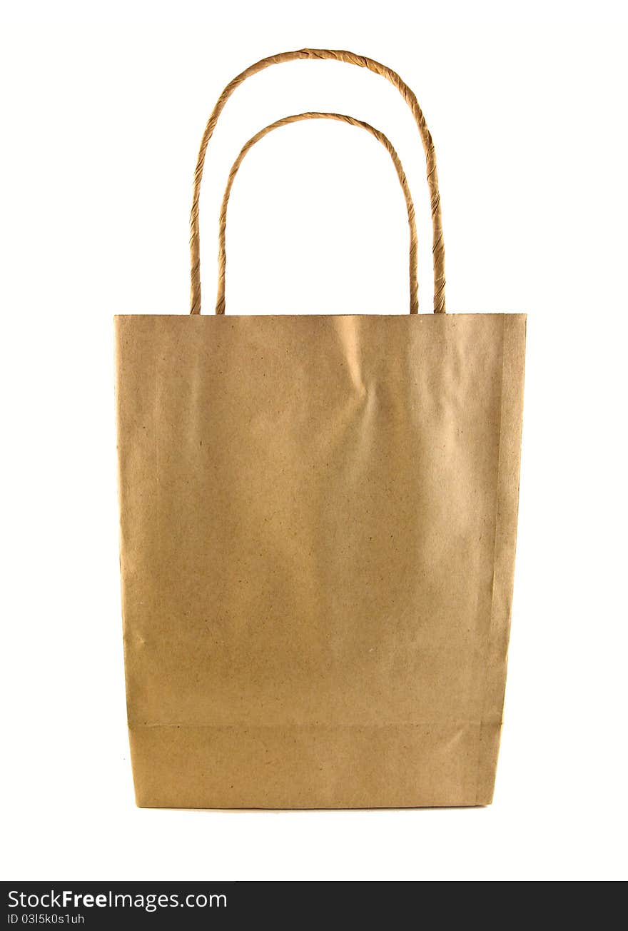 Used Brown Paper Bag Isolated