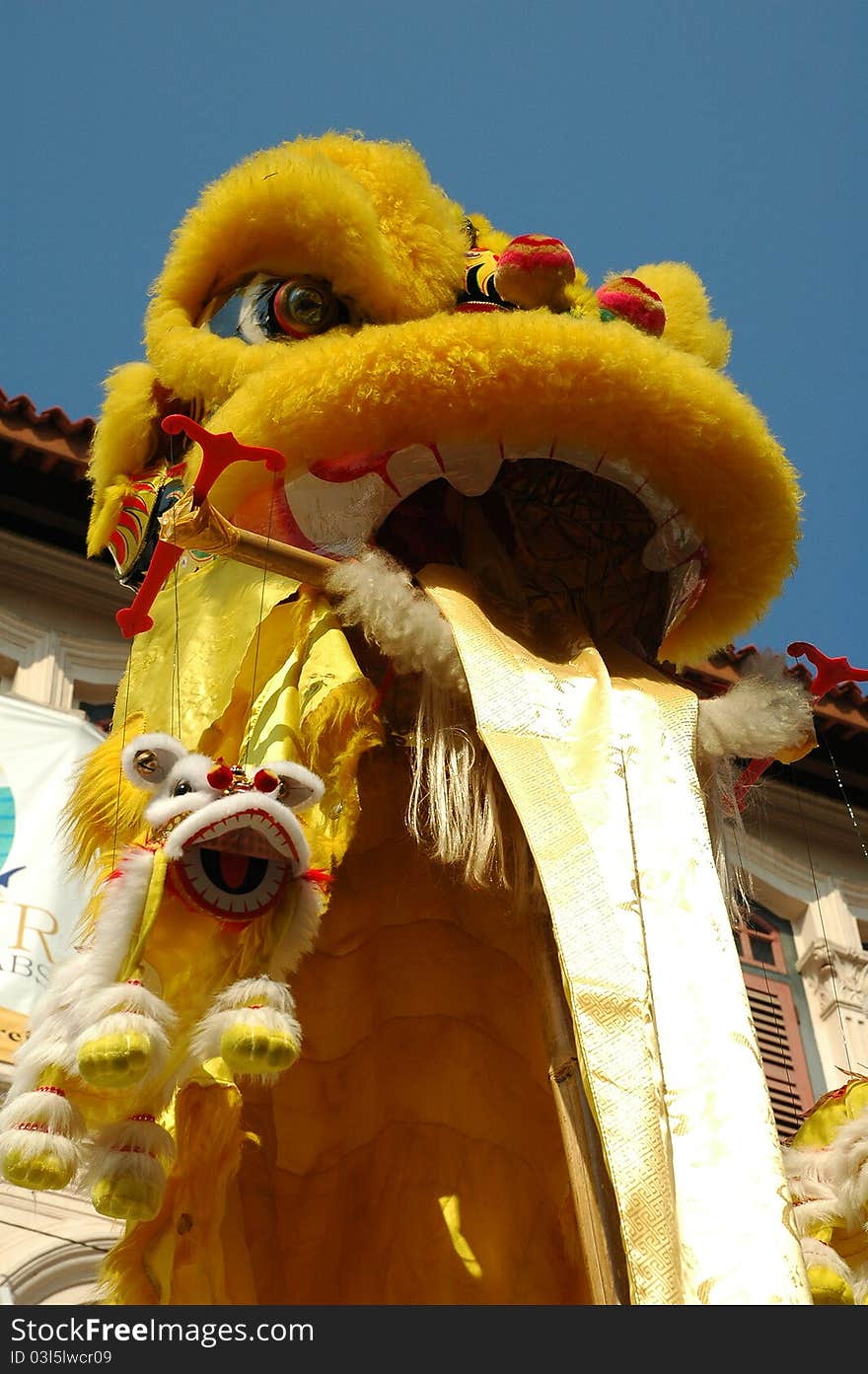 Chinese New YEar in China Town Singapore. Chinese Dragon on buildings. Chinese New YEar in China Town Singapore. Chinese Dragon on buildings.