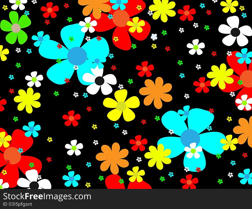 Flowers on the black