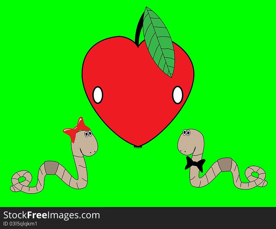 Worms And An Apple