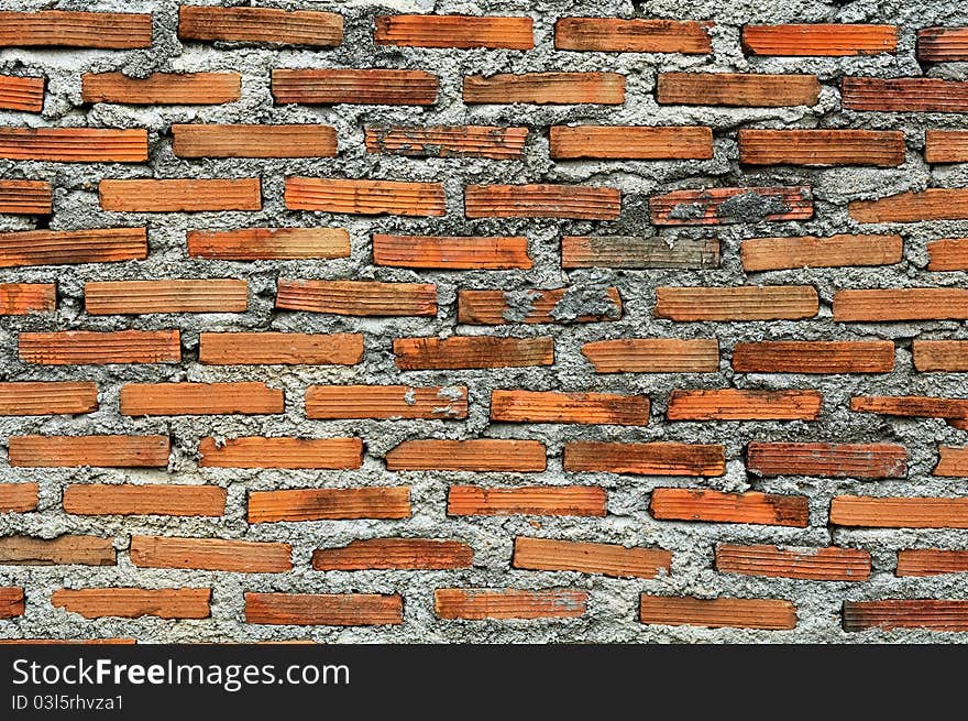 Texture of brick wall under construction.