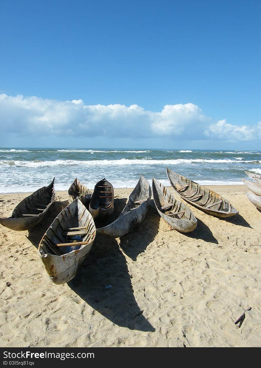 Canoes on beach