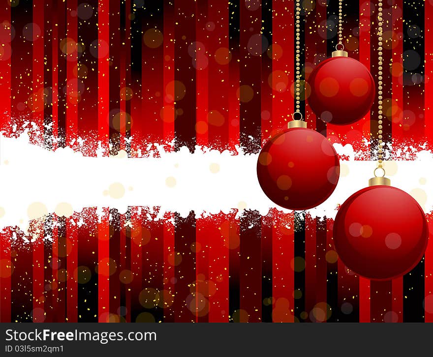 Red christmas bauble background