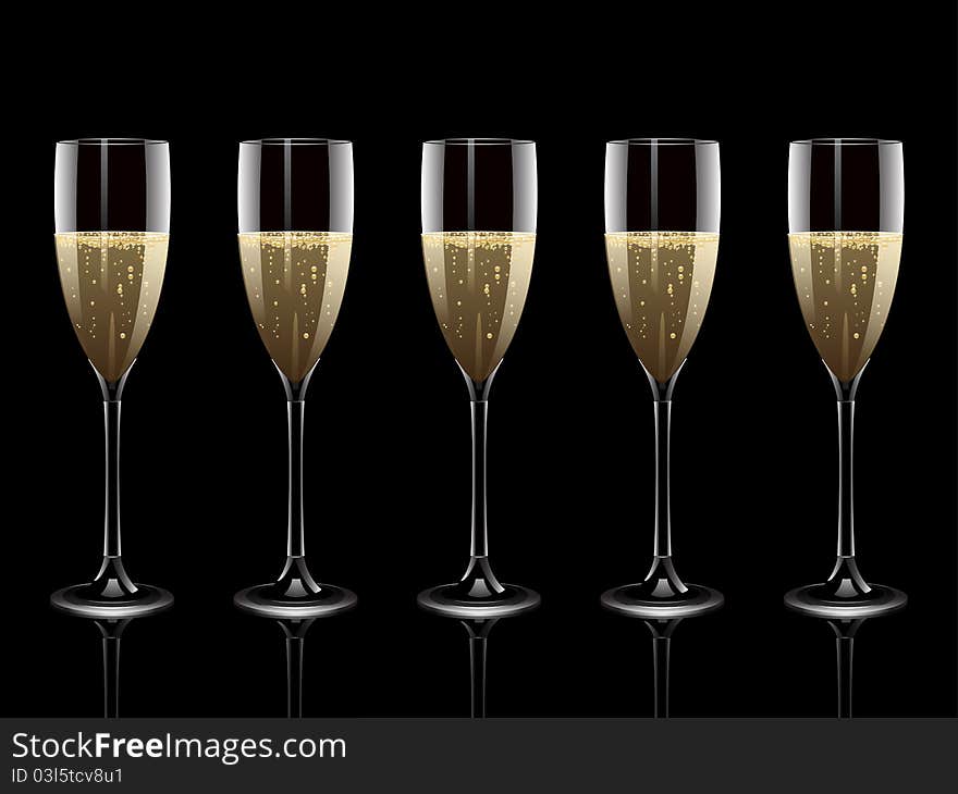 Reflected Champagne Flutes