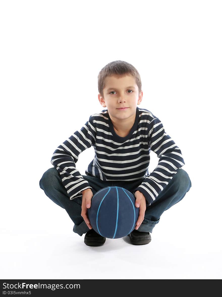 Teenage boy holding a basketball ball in his hands (isolated on whiite background). Teenage boy holding a basketball ball in his hands (isolated on whiite background)