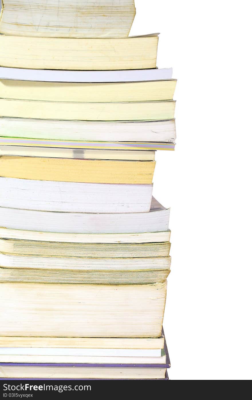 Stack Of Books On White Background