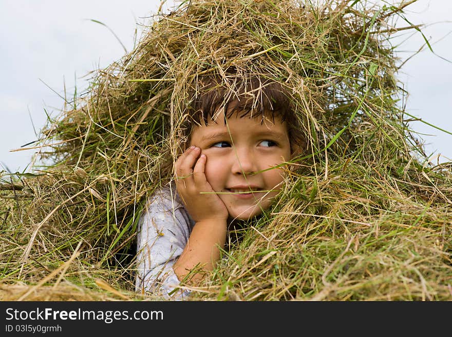 Girl And Hay