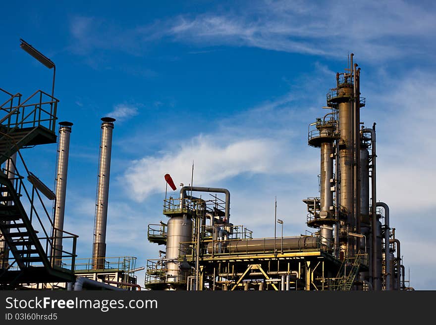 Tower And Piping In Factory